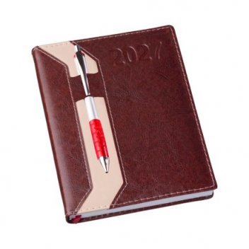 206L_Agenda Cl�ssica com Suporte de Caneta Marrom.jpg